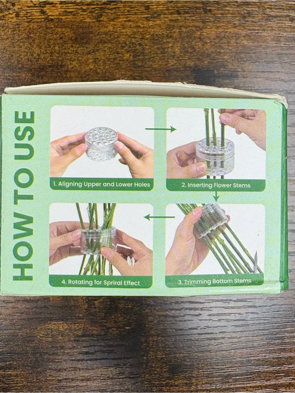GOKOZIKI 2 Pieces Clear Spiral Ikebana Stem Flower Bouquet Arrangement Holder